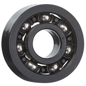 xiros® radial deep groove ball bearing, xirodur F182, stainless steel balls, cage made of PA, mm