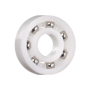 xiros® radial deep groove ball bearing, xirodur B180, stainless steel balls, cage made of PE, mm