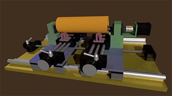 Cylinder holder for a micro perforation machine.